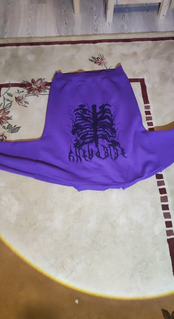 Mor Kapüşonlu Kadın Sweatshirt - Görsel 4