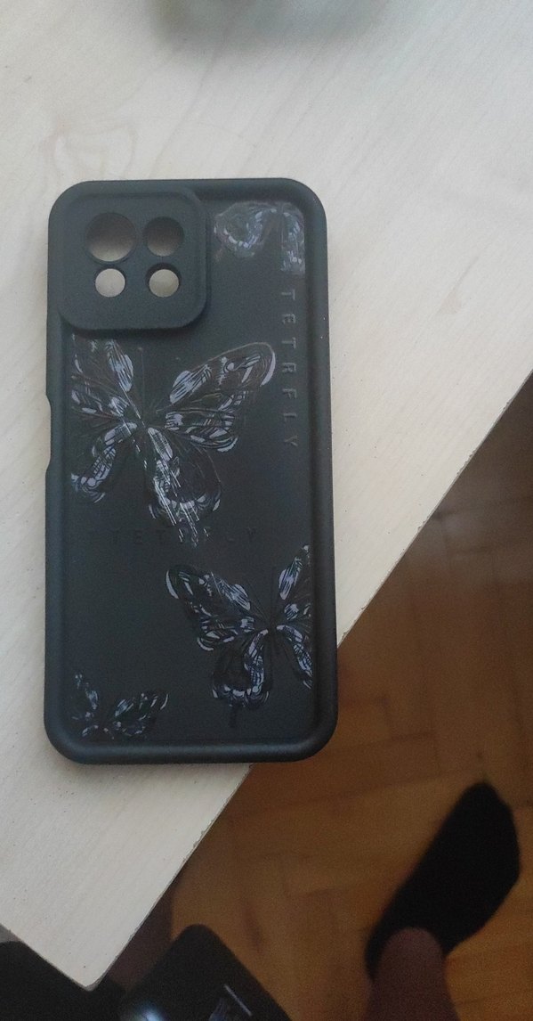 Şeffaf Kelebek Desenli Siyah Gotik Telefon Kılıfı - Görsel 4