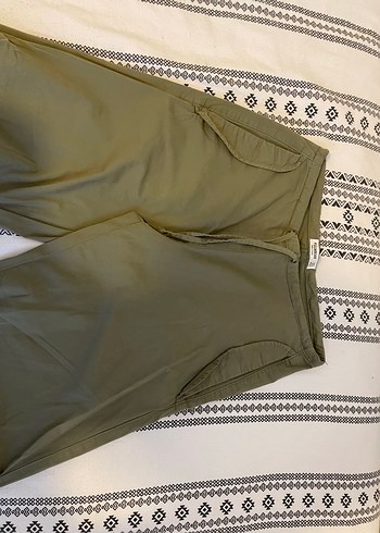 kadın haki renk paraşüt pantolon