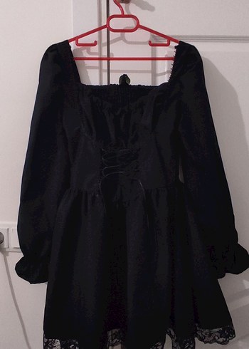 goth gotik lolita mini elbise - Görsel 2