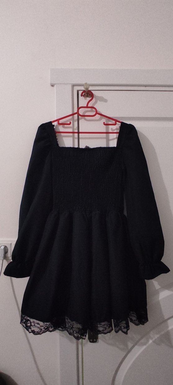 goth gotik lolita mini elbise - Görsel 3