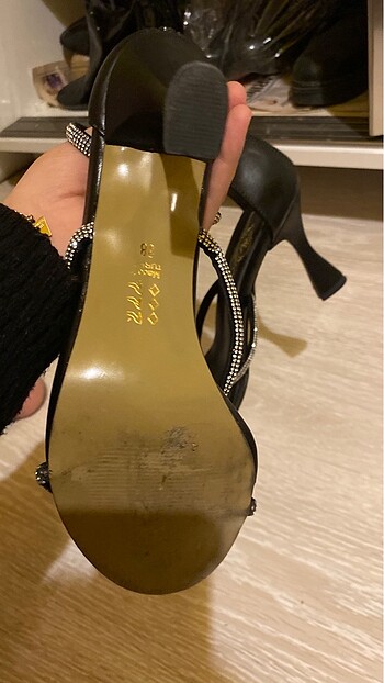 38 Beden siyah Renk Özel gün şık topuklu ayakkabı