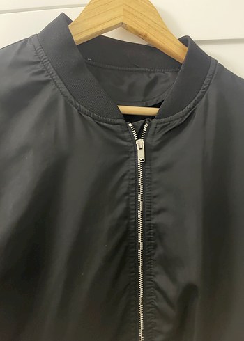 s Beden siyah Renk Siyah Fermuarlı Crop Ceket