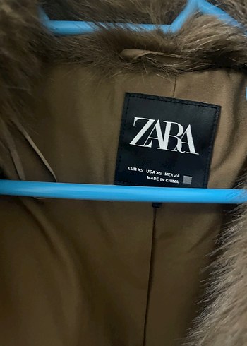 Zara Kahverengi Kürklü Kadın Mont
