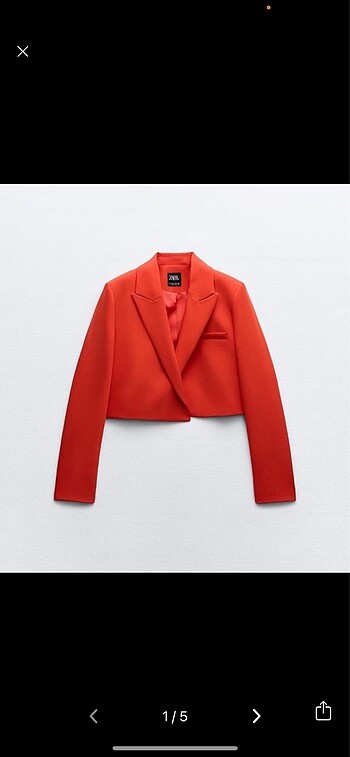 Zara kırmızı crop ceket
