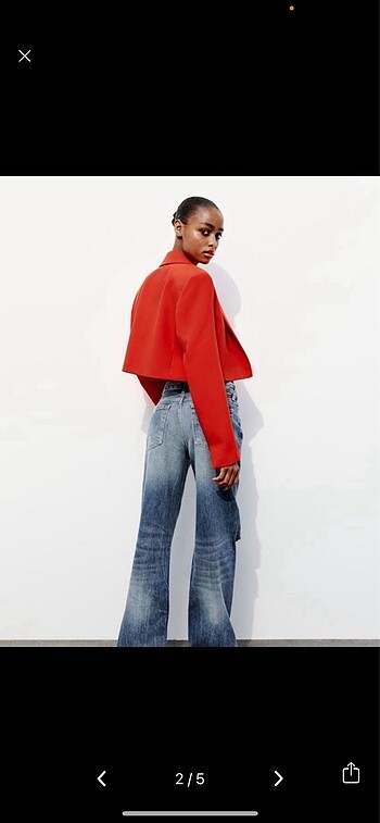 Zara Zara kırmızı crop ceket