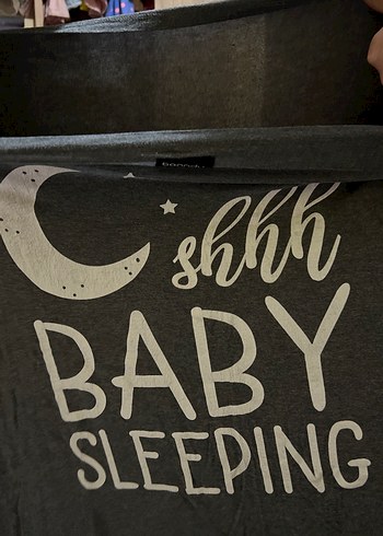 Banndu Marka Gri Uzun Kollu Baskılı Hamile Tişörtü - Görsel 6