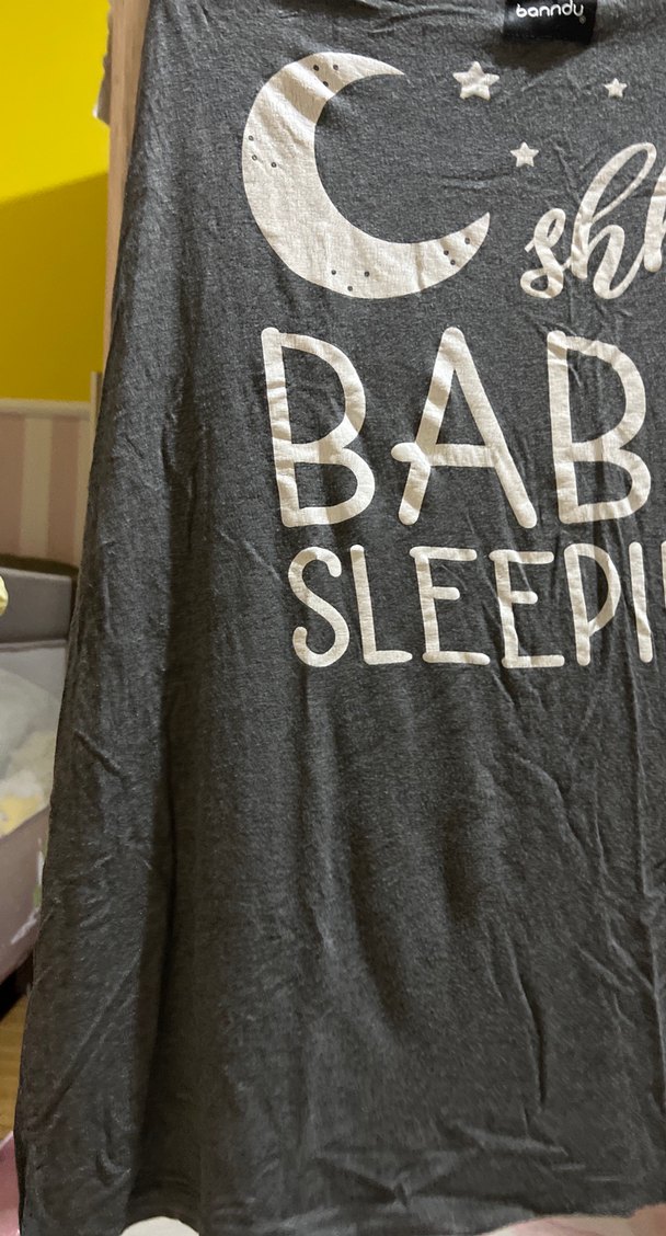 Banndu Marka Gri Uzun Kollu Baskılı Hamile Tişörtü - Görsel 3