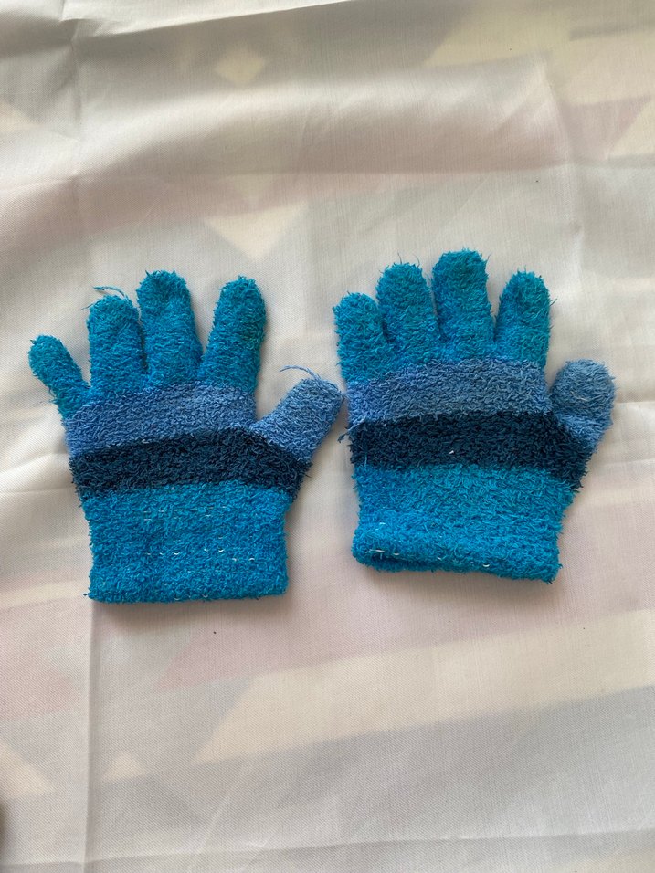 Kız Çocukları İçin Renkli Örgü Eldiven - Görsel 2