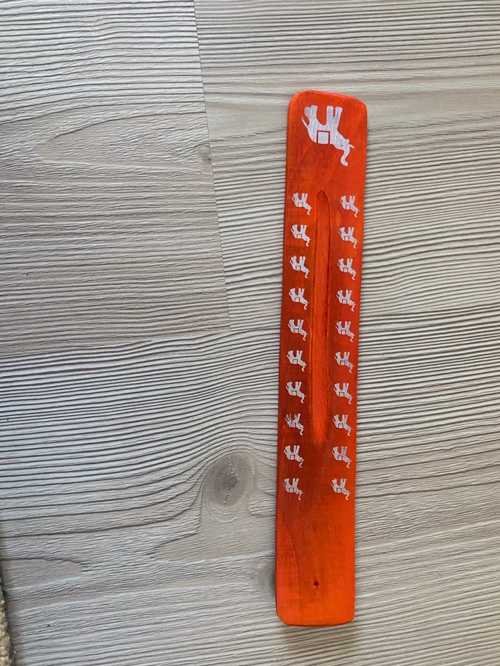 Renkli Fil Desenli Ahşap Cetvel tütsülük - Görsel 3