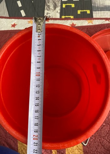 Parlak Kırmızı Plastik Kova - Görsel 6