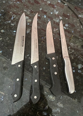 Siyah Saplı 4 Parça Mutfak Bıçak Seti - Görsel 5