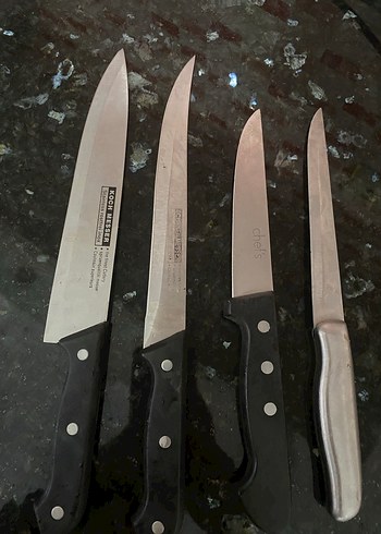 Siyah Saplı 4 Parça Mutfak Bıçak Seti - Görsel 4