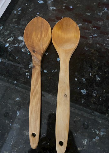 Bej Renkli Ahşap Kaşık Seti - Görsel 2