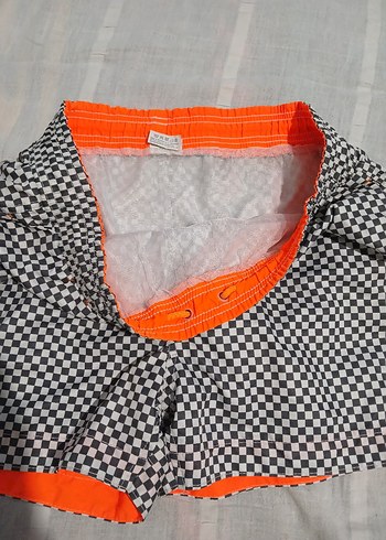 Gri Kareli Mini erkek Deniz Şortu - Görsel 2