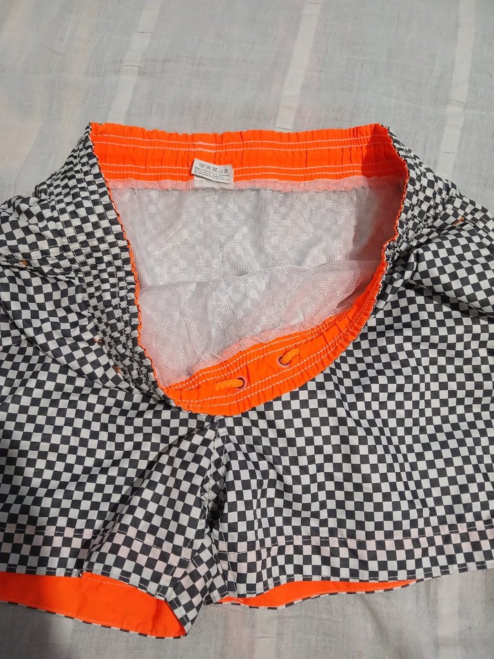 Gri Kareli Mini erkek Deniz Şortu - Görsel 2