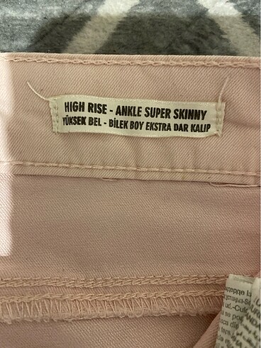 Yüksek bel toz pembe bayan pantolon 40 - Görsel 2