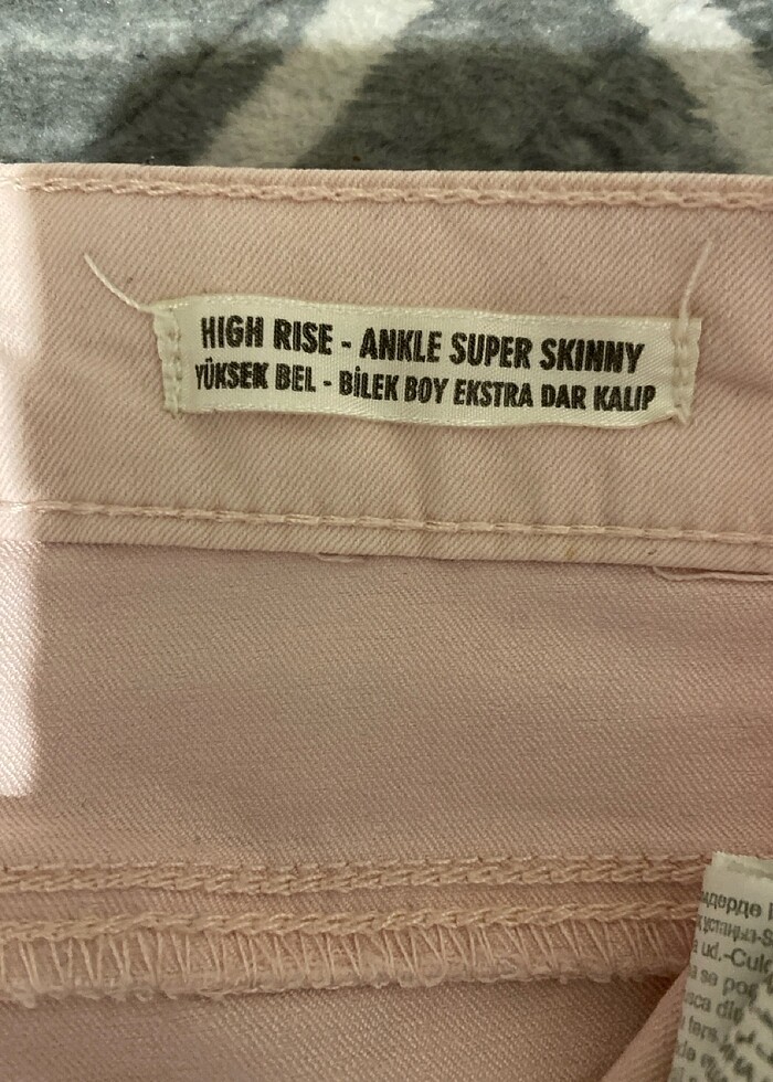 Yüksek bel toz pembe bayan pantolon 40 - Görsel 2