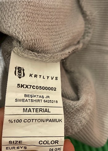 BJK  yuvası Gri Desenli Erkek çocuk Sweatshirt 6 yaş - Görsel 5