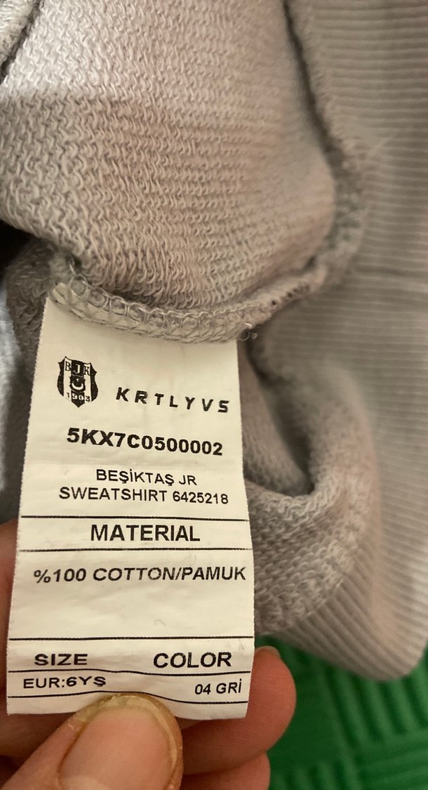 BJK  yuvası Gri Desenli Erkek çocuk Sweatshirt 6 yaş - Görsel 5