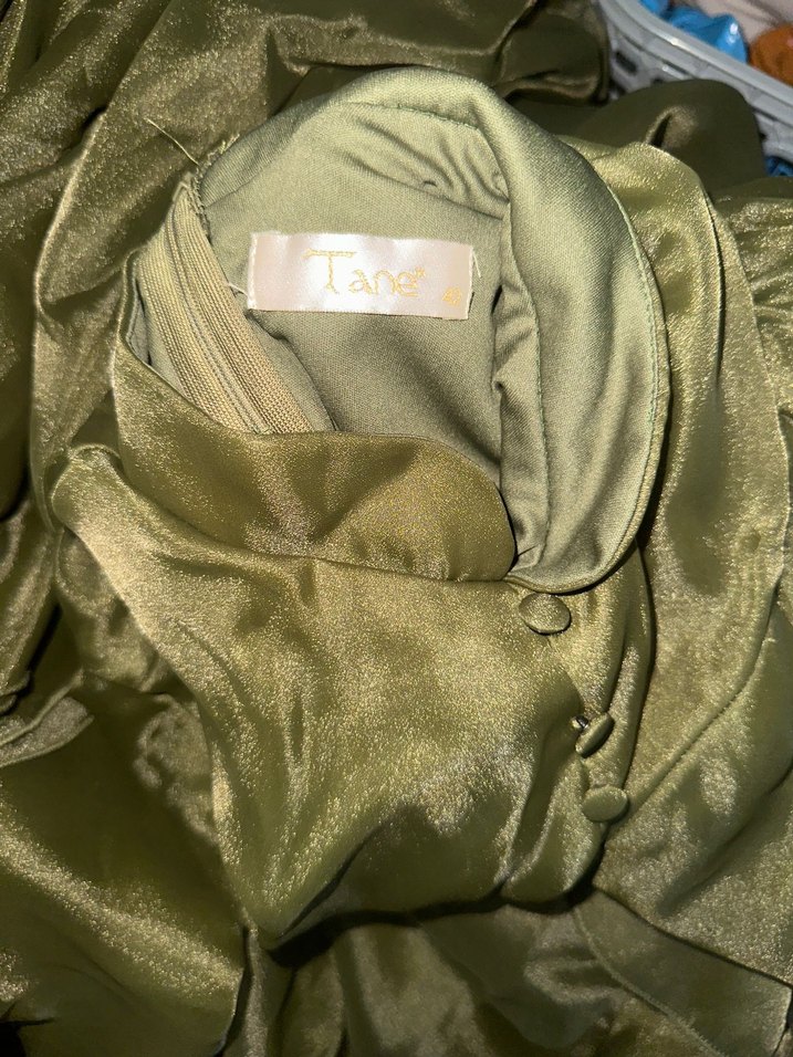 Haki Drapeli Uzun Abiye Elbise 40-42 beden uyumlu indirim olur - Görsel 5