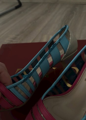 Pembe Pilili Stiletto Topuklu Kadın Ayakkabı - Görsel 2