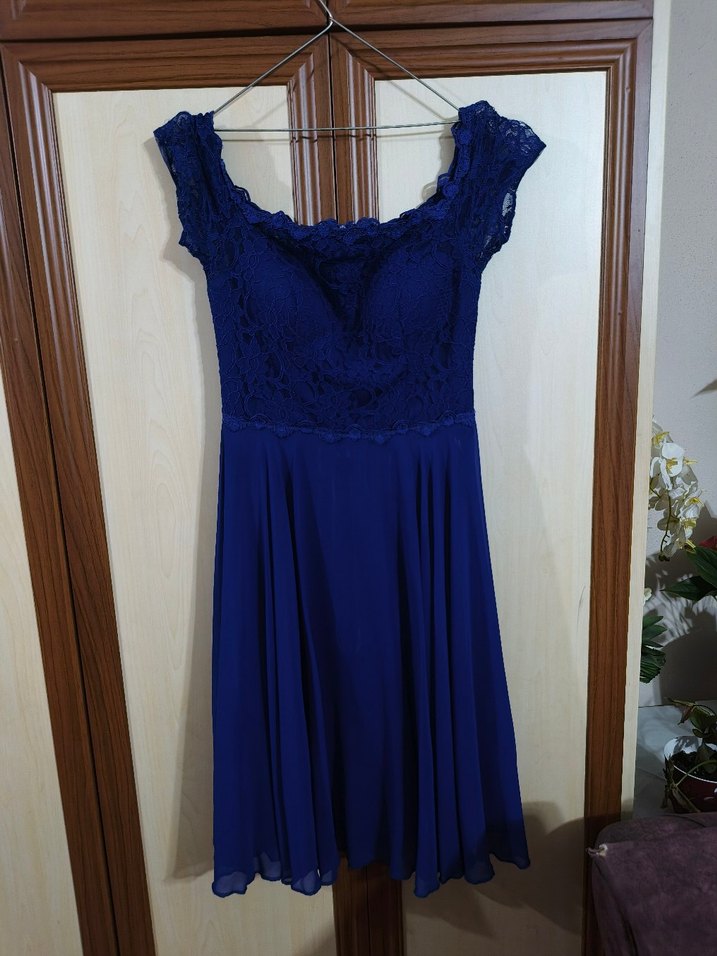 mavi kısa abiye - Görsel 4