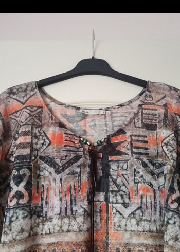 Batik Bohem Tarzı Salaş Mini Kadın Bluz