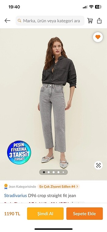 d96 stradivarius gri jean