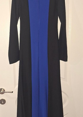 Dantel Detaylı Mavi Uzun Kollu Gotik Elbise - Görsel 2