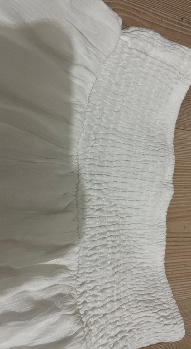 Beyaz Uzun Keten Fırfırlı Etek - Görsel 3