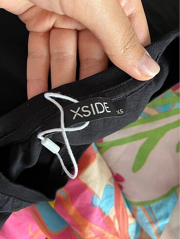 xs Beden siyah Renk xside siyah büzgülü tshirt