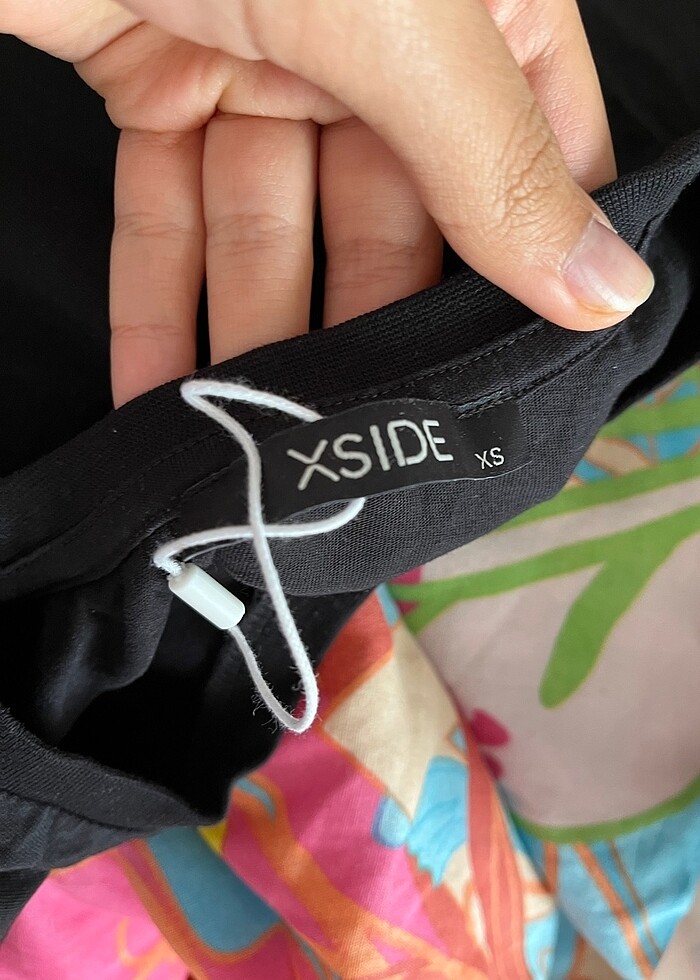 xside siyah büzgülü tshirt - Görsel 4