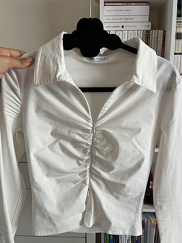 bershka büzgülü gömlek - Görsel 5