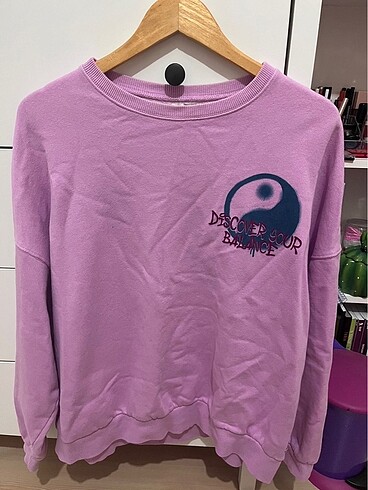 pullandbear M beden baskılı sweatshirt