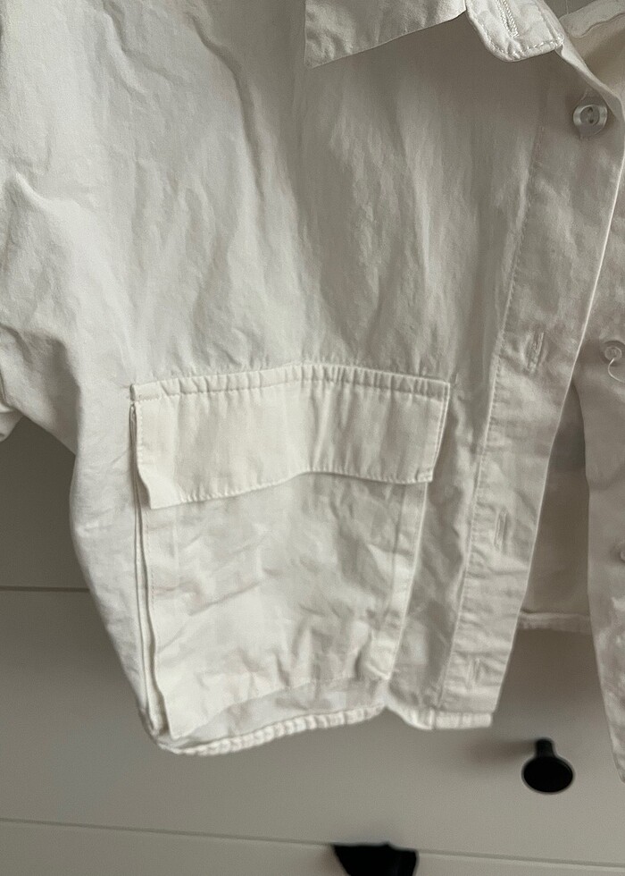 defacto kısa kollu beyaz gömlek - Görsel 2