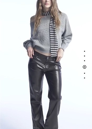 Gri Örgü Kadın Mini Kazak - Görsel 4