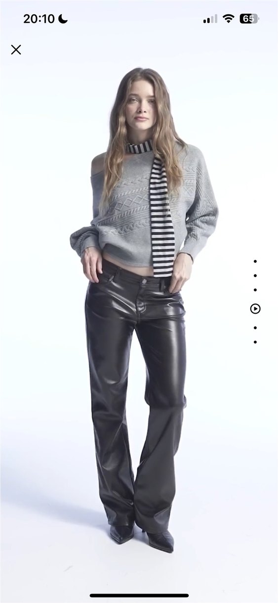 Gri Örgü Kadın Mini Kazak - Görsel 4