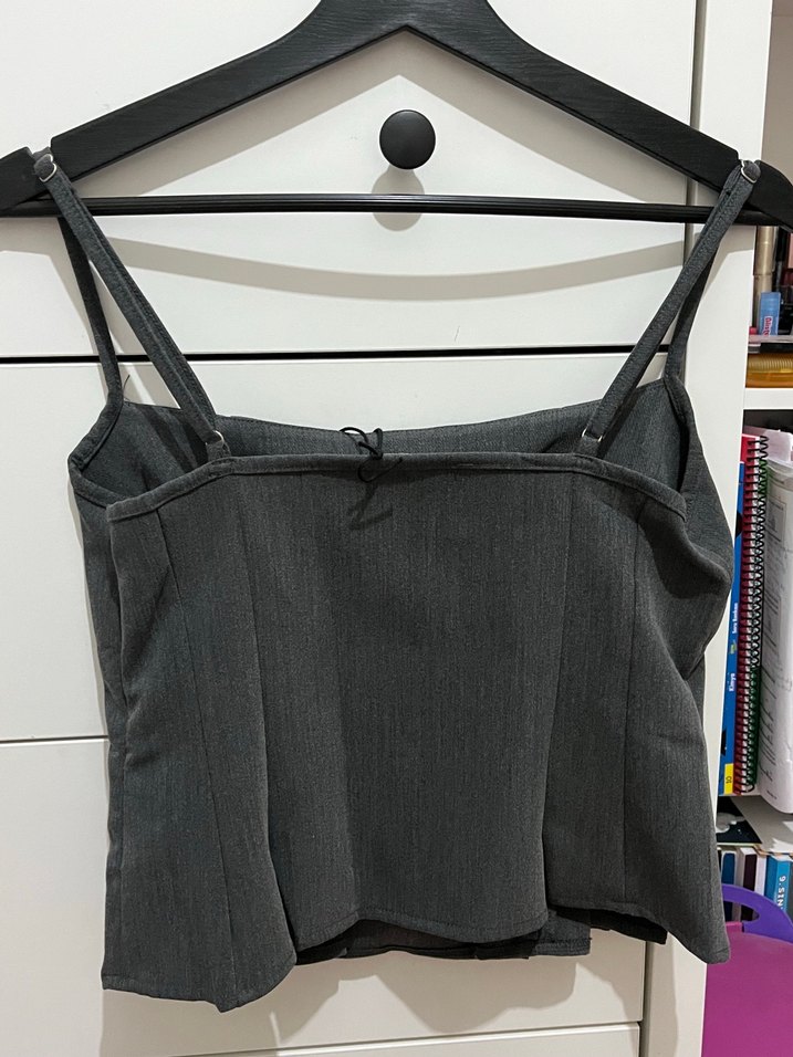 bershka gri bluz - Görsel 4