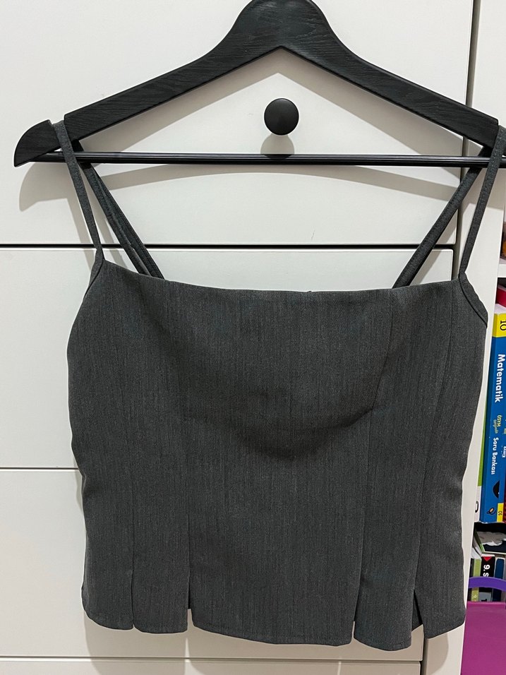 bershka gri bluz - Görsel 2