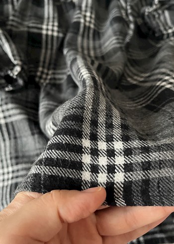 Gri Ekose Desenli Hamile elbise - Görsel 5