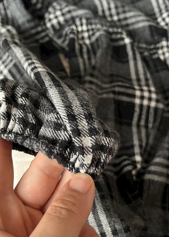 Gri Ekose Desenli Hamile elbise - Görsel 2