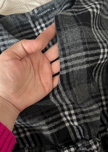 Gri Ekose Desenli Hamile elbise - Görsel 3