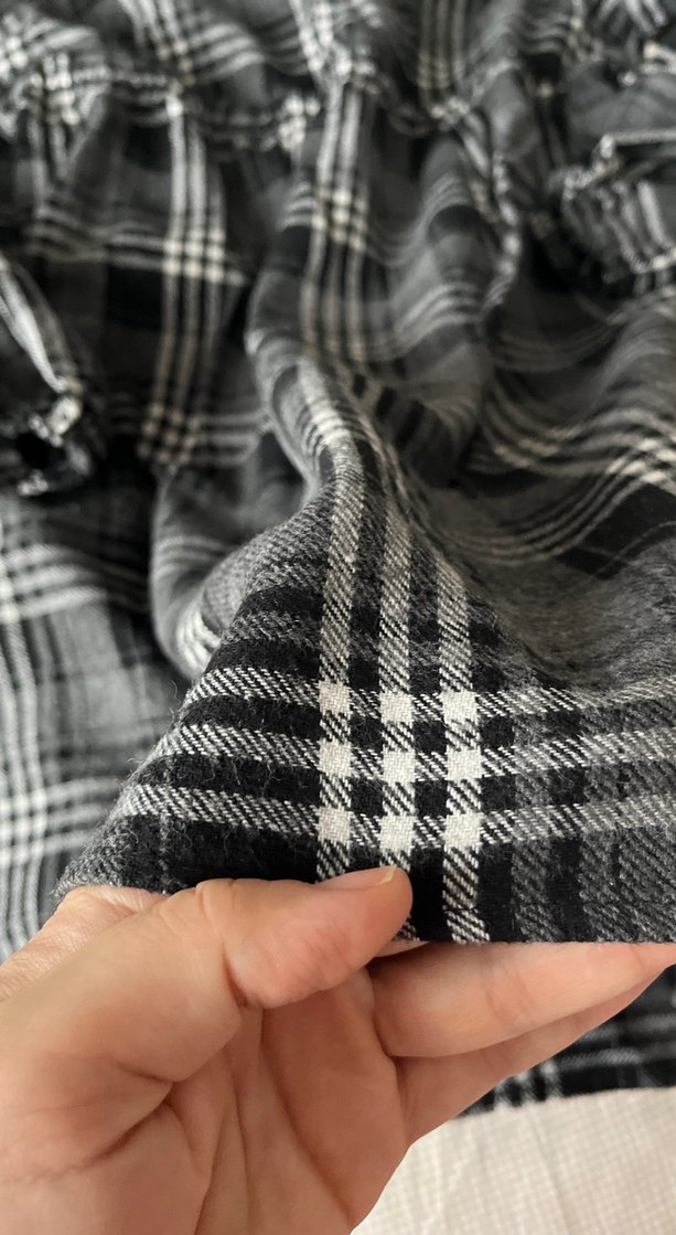 Gri Ekose Desenli Hamile elbise - Görsel 5