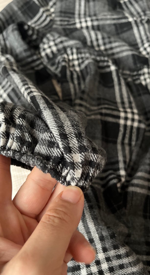 Gri Ekose Desenli Hamile elbise - Görsel 2