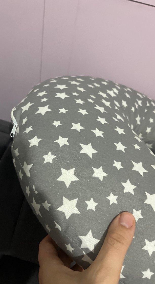 Yıldız Desenli Gri Emzirme ve Hamilelik Yastığı - Görsel 2