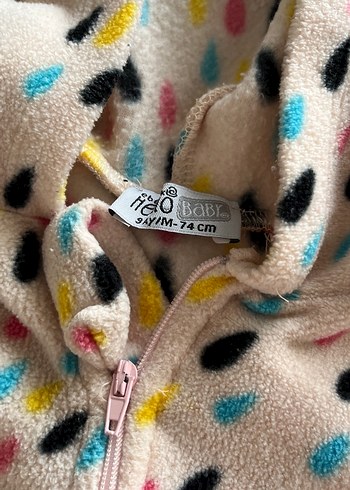 Kapüşonlu, Fermuarlı Bebek Kız Tulum - Görsel 3