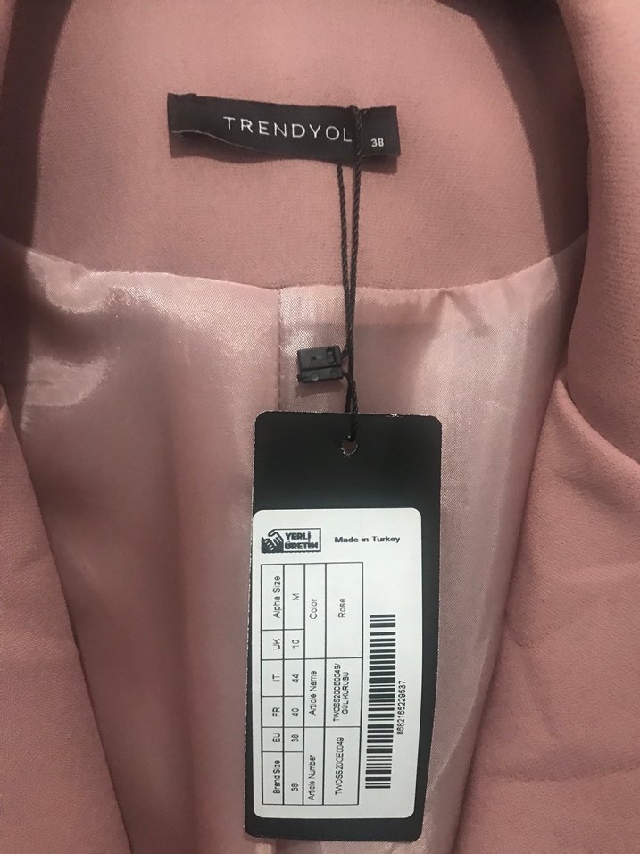 Düğmeli Bej Midi Kadın Blazer Ceket - Görsel 3