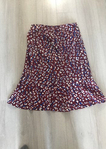 Kadın Çok Renkli Fırfırlı Midi Etek - Görsel 3