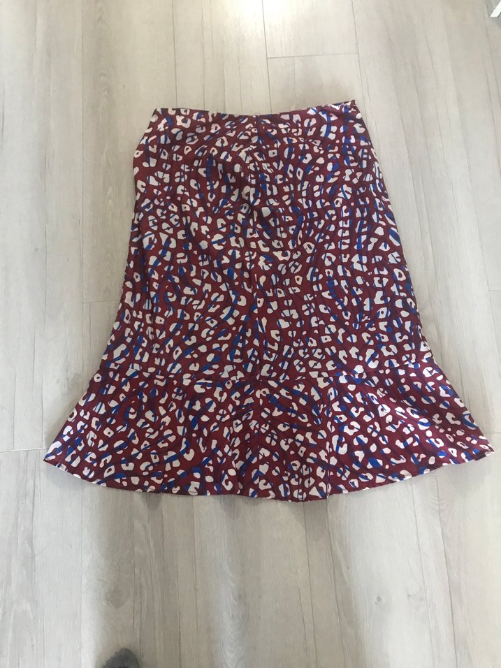 Kadın Çok Renkli Fırfırlı Midi Etek - Görsel 3